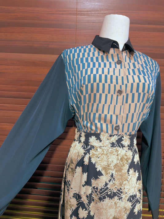 🇯🇵JAPAN Vintage ♡ Clothes (Top/Shirt/Coat/Skirt/Pants/Dress)| 🇯🇵Japanese Vintage ♡ Clothes (Top/Floral T-Shirt/Jacket/Skirt/Pants/Dress)|Vintage Rectangular Floral T-Shirt & Sleek Floral Skirt🔎ss-vin24 & ss-vin21