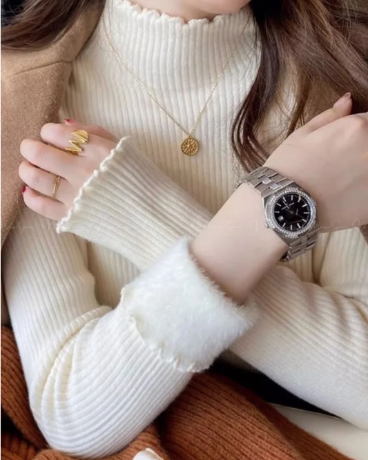 🇯🇵 JAPAN ♥ Ribbed High-neck Knit Sweater ♥ 裹起毛針織上衣 🔎 ɪᴛᴇᴍ ɴᴏ.: SS-jgru11520