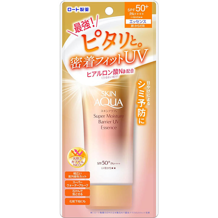 🇯🇵日本 樂敦 水潤肌超保濕防曬精華 ROHTO SKIN AQUA Super Moisture Barrier UV Essence Sunscreen SPF50+PA++++ スキンアクア スーパーモイスチャーバリアUVジェル 100g