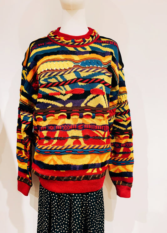 🇯🇵Japanese Vintage| VintageClothes -
Vintage Melon-Patterned Sweater Notorious Sweater Coogi style 🔍ss-vin378