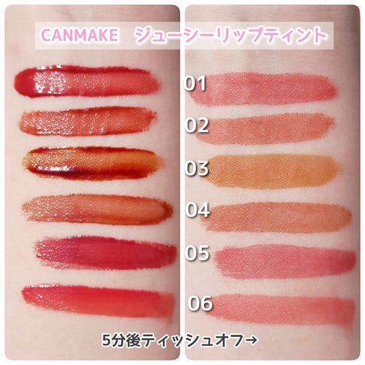 🇯🇵日本|5分鐘打造完美水油比例|CANMAKE Juicy Lip Tint 果漾唇彩 キャンメイク ジューシーリップティント
