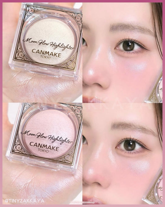 🇯🇵日本 ♥ CANMAKE Moon Glow Highlighter 月光高光粉 Moon Glow White月光白 & 02 Moon Glow Pink 月光粉 \ 宛如月光般閃耀的精緻高光! / キャンメイク ムーングロウハイライター