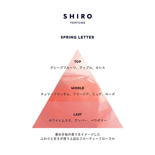 🇯🇵Japanese SHIRO spring limited perfume PERFUME SPRING LETTER オードパルファン