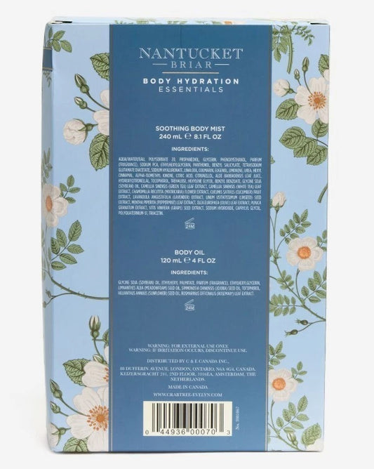 🌍US/Europe ♥ CRABTREE & EVELYN Nantucket Briar & Summer Hill Hydration Essentials Gift Set (Body Oil & Mist) Body Mist & Body Oil