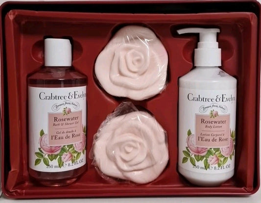 🌍 Europe & America ♥ CRABTREE & EVELYN Four Pack Rosewater Gift Set