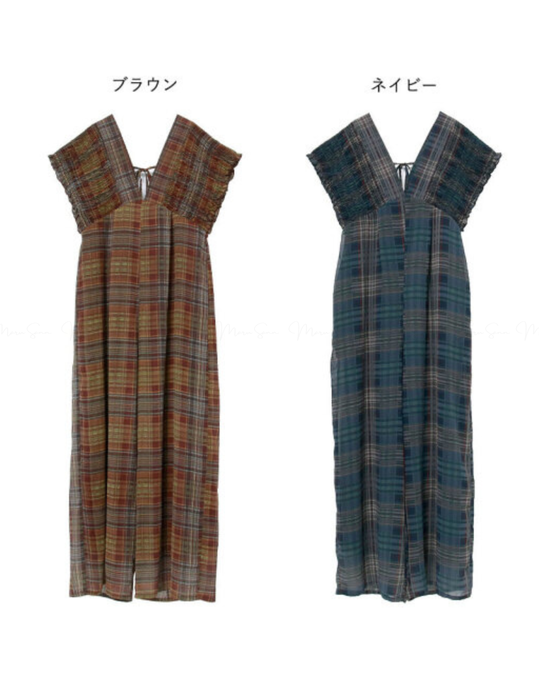 🇯🇵 JAPAN ♥ Rejoule Checkered Shirred Overalls ♥ Rejoule Checkered Shirred Overalls 🔎 ITEM NO: SS-JSR256510440