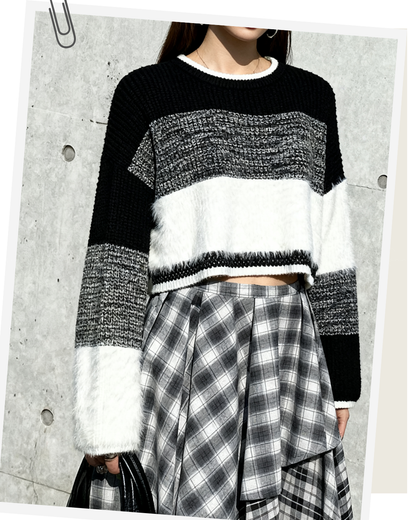 🇯🇵 JAPAN ♥ AS KNOW AS PINKY Feather yarn gradient knit sweater (3 colors) 🔎 ITEM NO.: SS-jspn0659