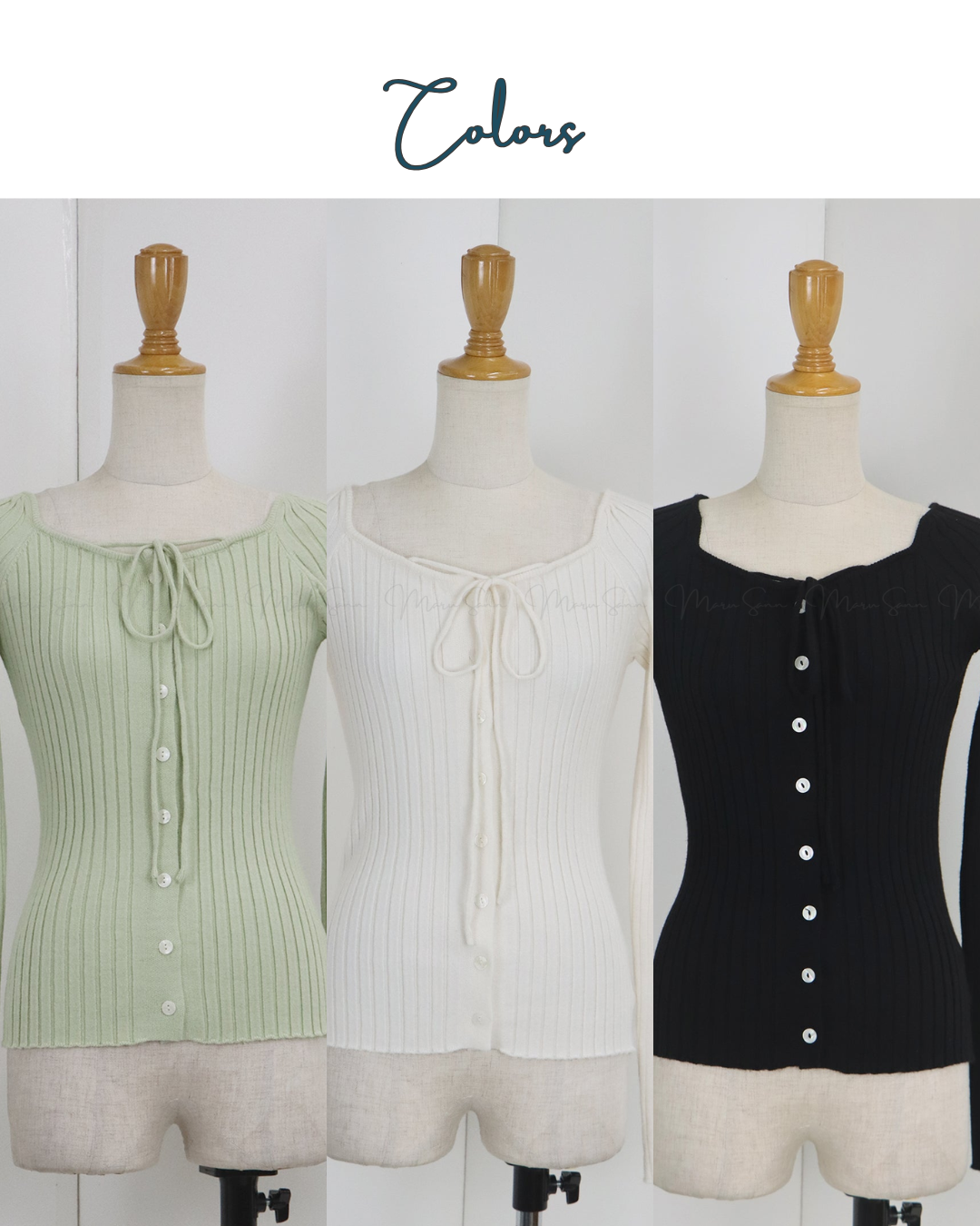 🇯🇵 JAPAN ♥ Ribbed knit top with square neck and ribbon choker ♥ Ribbed Knit with Bow Heart Neck (3 colors) 🔎 ɪᴛᴇᴍ ɴᴏ：SS-JS31886