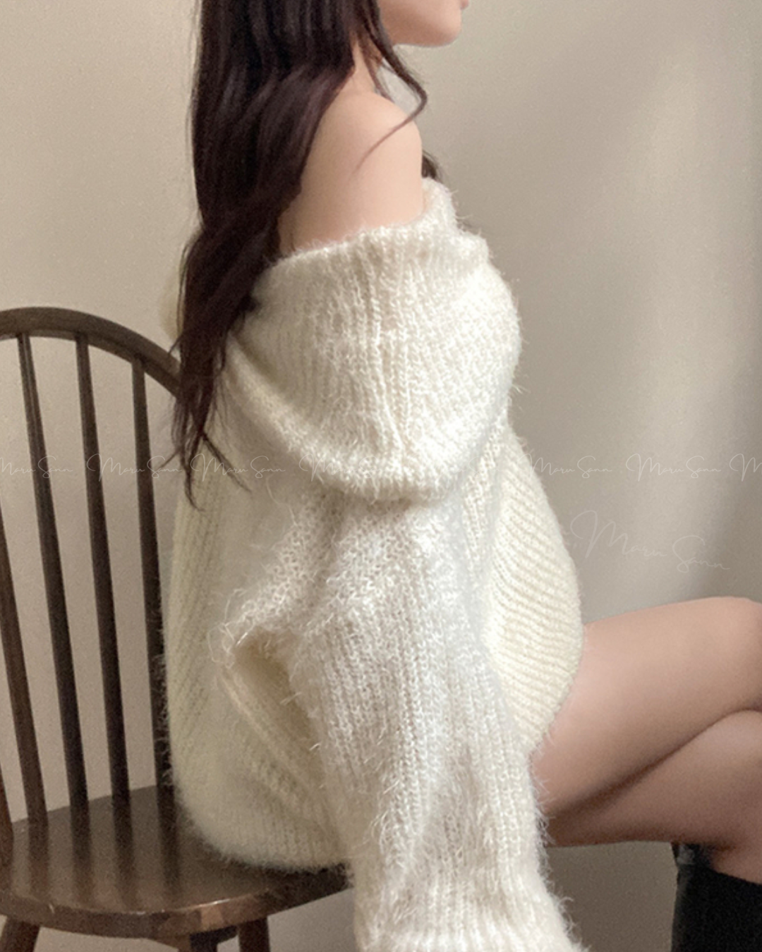 🇰🇷KOREA ♥ Baby Bed-In Boule Off-Shoulder Knit (3 colors) 🔎 ɪᴛᴇᴍ ɴᴏ.： SS-KSSNT33899