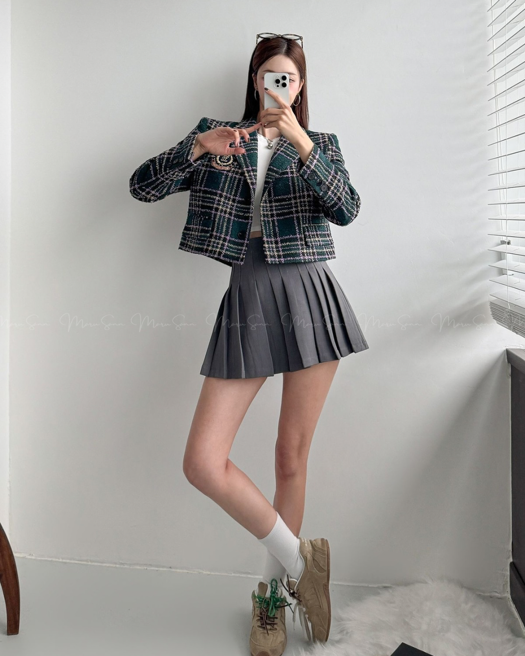 🇰🇷KOREA
♥ British Style Plaid Short Jacket SS-KSS99079410