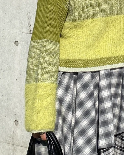 🇯🇵 JAPAN ♥ AS KNOW AS PINKY Feather yarn gradient knit sweater (3 colors) 🔎 ITEM NO.: SS-jspn0659