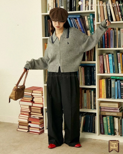 🇯🇵JAPAN ♥ 
U.S. POLO ASSN. Collar Line Knit
POLO Limited Edition Short Cute Preppy Cardigan ◍ Available in 4 colors 🧾 ITEM NO.：jrqd73810