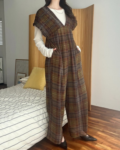 🇯🇵 JAPAN ♥ Rejoule Checkered Shirred Overalls ♥ Rejoule Checkered Shirred Overalls 🔎 ITEM NO: SS-JSR256510440