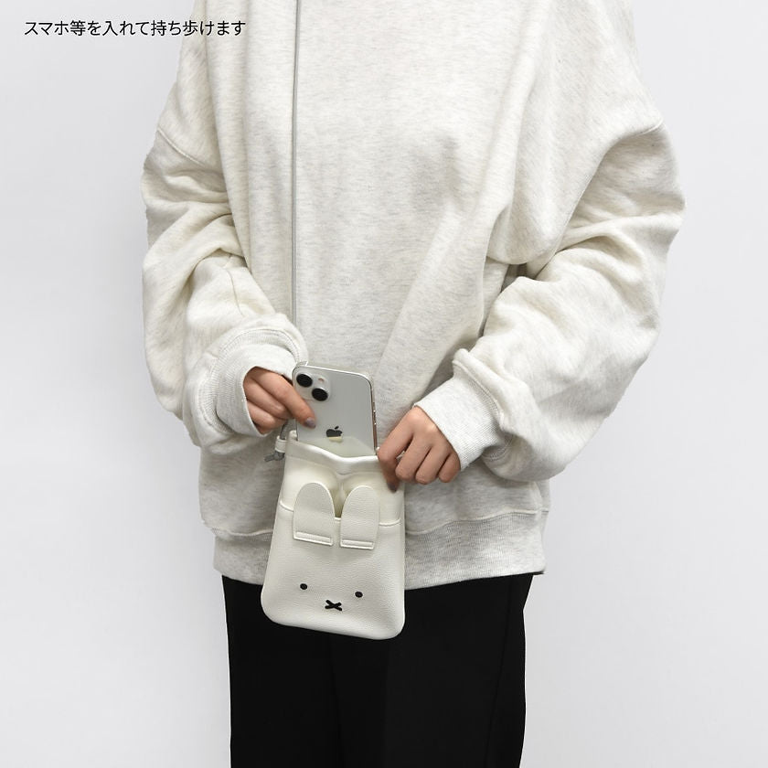 🇯🇵日本 ♡ Miffy IIIIpocket 智能手機手提電話套輕便小物迷你側斜揹袋肩 Smartphone Mobile Phone Bag Pouch イーポケット グルマンディーズ ミッフィー ダイカット スマートフォンポーチ フェイス