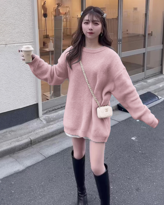🇯🇵 JAPAN
♥ Blush Boyfriend Style Loose Long Mohair Knit Sweater

🔎 ITEM NO.： SS-jg12380