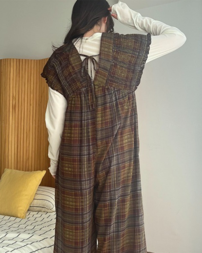 🇯🇵 JAPAN ♥ Rejoule Checkered Shirred Overalls ♥ Rejoule Checkered Shirred Overalls 🔎 ITEM NO: SS-JSR256510440