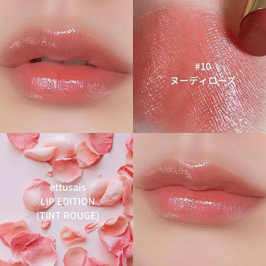 (Special offer while stocks last) 🇯🇵Japan ETTUSAIS Lip Edition Smooth Moisturizing Lipstick (10 Nudy Rose) Tint Rouge Lipstick 2g