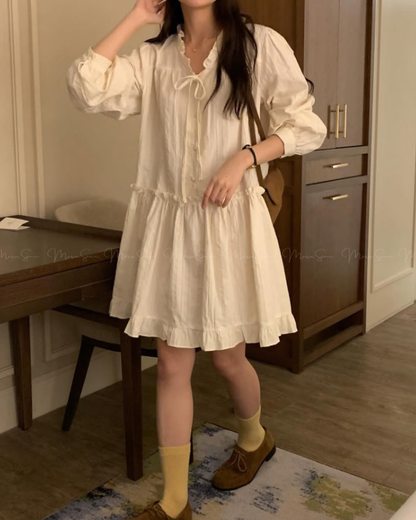 🇰🇷KOREA 
♥ 仙女感滿滿棉麻連身裙（2色入） SS-KSS99182518