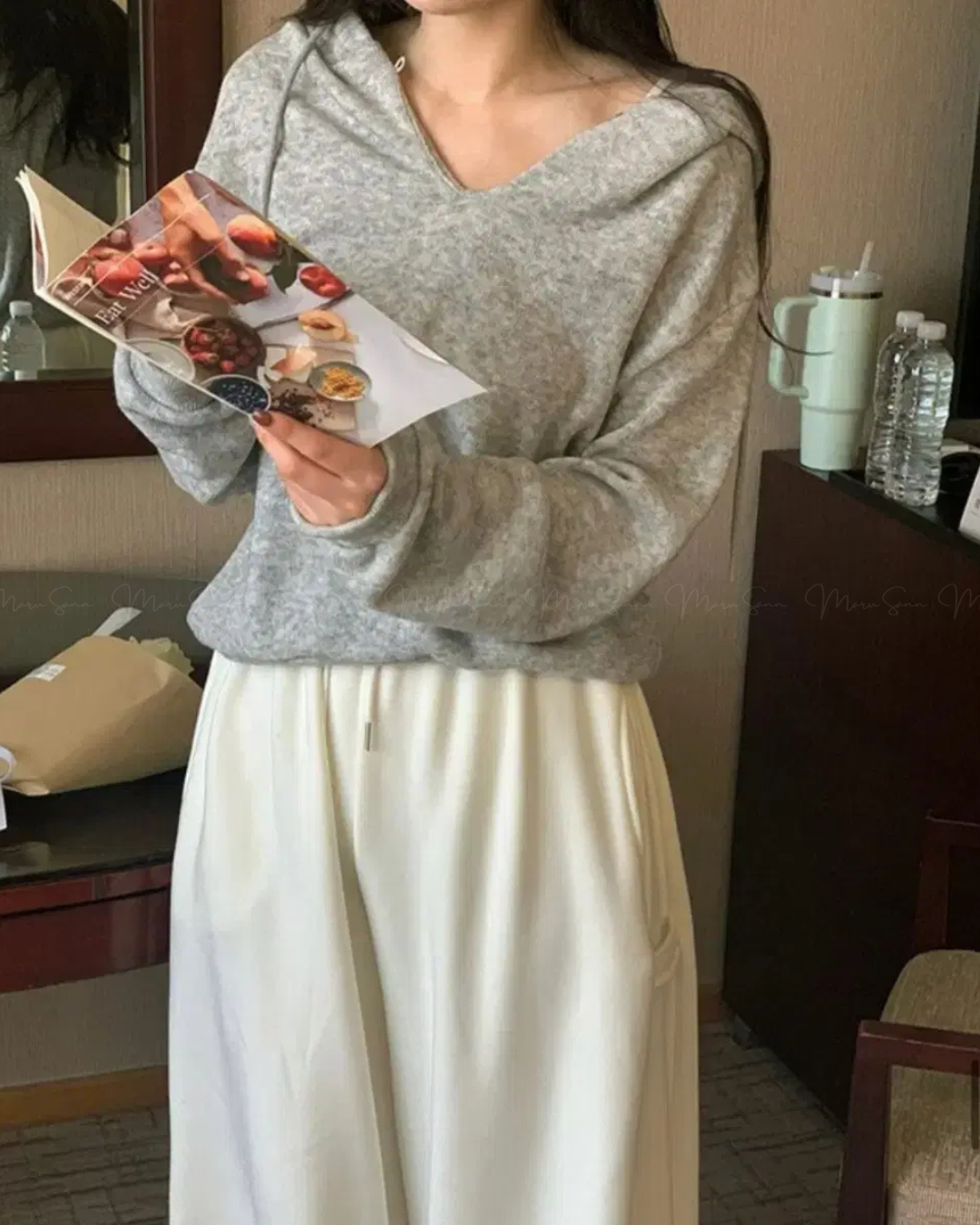 🇰🇷KOREA ♥ 安哥拉羊毛混紡連帽衫（2色）🔎 ɪᴛᴇᴍ ɴᴏ：SS-KSS96904371