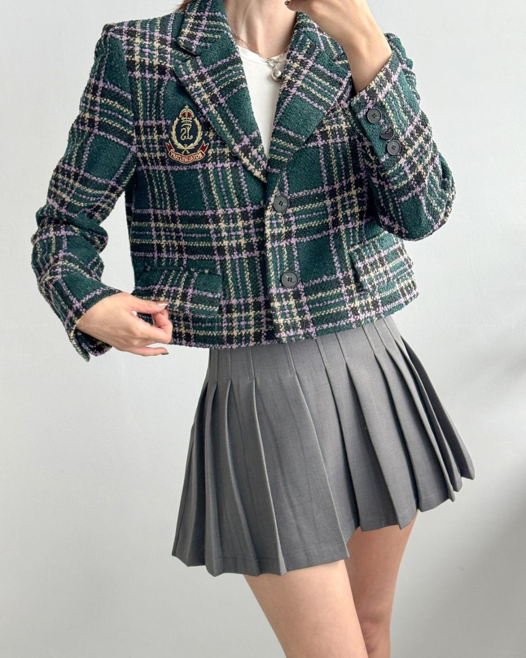 🇰🇷KOREA
♥ British Style Plaid Short Jacket SS-KSS99079410