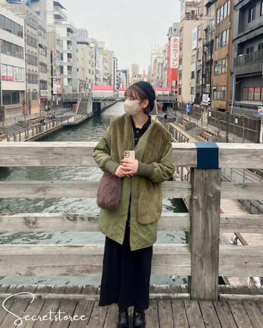 🇯🇵Japan｜3-way mixed material fur vest outer coat ★ SS-cc69208657