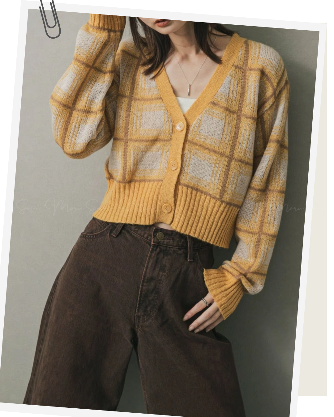 🇯🇵 JAPAN ♥ Mohair Check Cropped Cardigant 毛海格紋短版開襟衫 🔎 ɪᴛᴇᴍ ɴᴏ.： SS-jrqh1015