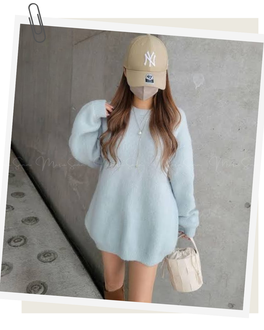 🇯🇵 JAPAN
♥ Blush Boyfriend Style Loose Long Mohair Knit Sweater

🔎 ITEM NO.： SS-jg12380