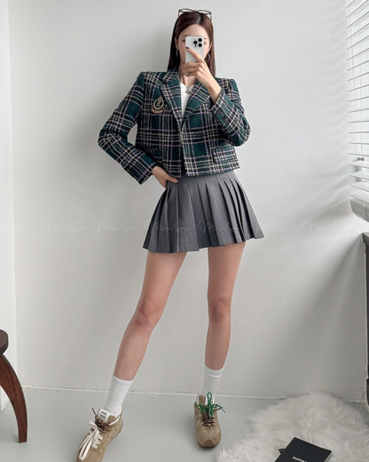 🇰🇷KOREA
♥ British Style Plaid Short Jacket SS-KSS99079410