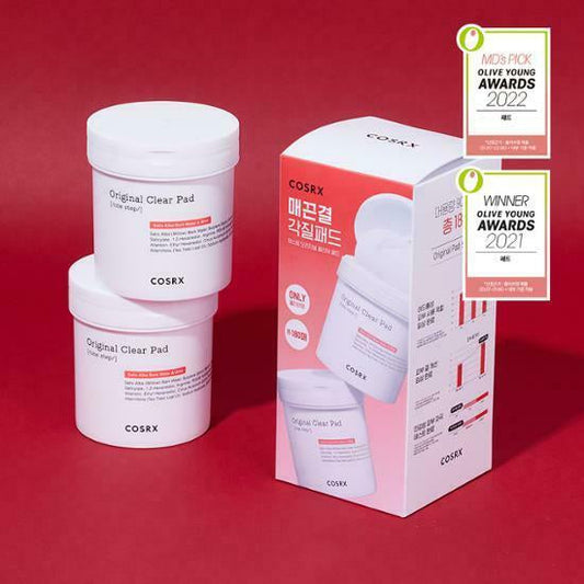 🇰🇷Korea COSRX BHA One Step Pad Clear Pad Salicylic Acid Exfoliating Pads Red Clear Pad 90 pieces increment pack 원스텝오리지널클리어패드원스텝그린히어로카밍패드