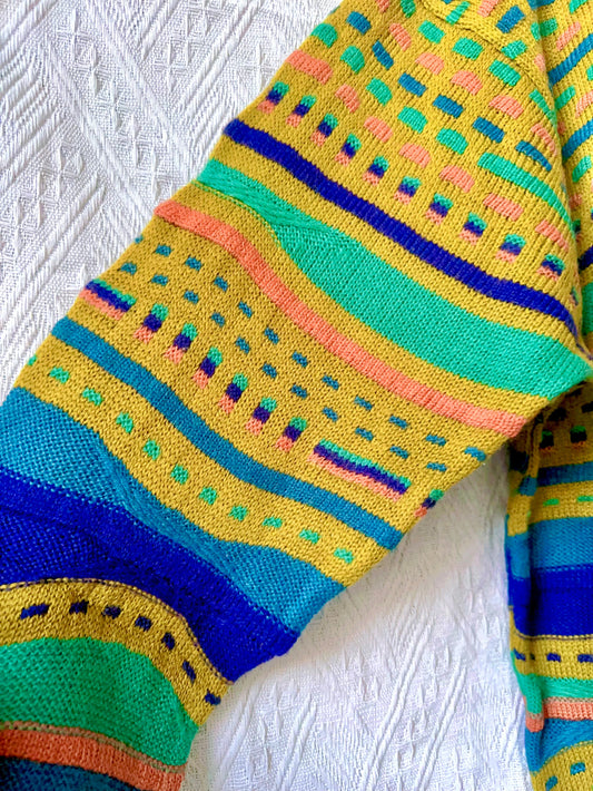 🇯🇵Japanese Vintage｜ Vintage Clothes - Vintage Melon Pattern Sweater Notorious Sweater Coogi style 🔍ss-vin387