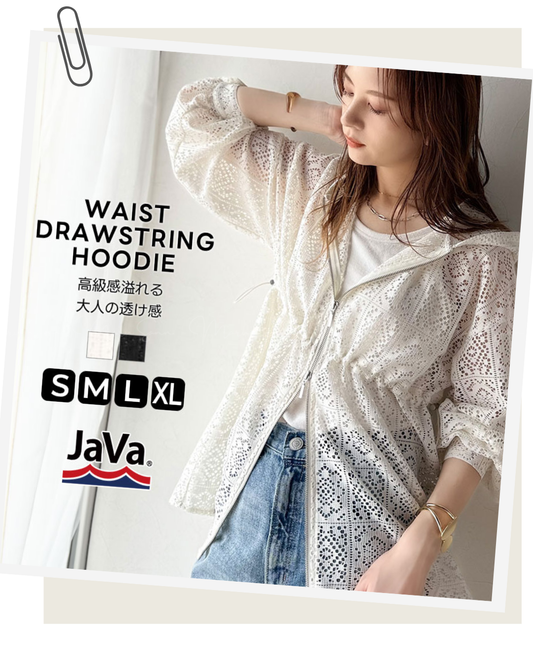 🇯🇵 JAPAN ♥ Retro Panelled Lace Drawstring Waist Double-Zip Hoodie (2 Colors) 🔎 ITEM NO: SS-JRJV1010454