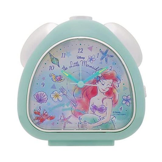 🇯🇵Japan DISNEY Watercolor Mermaid Table Clock Disney Rice Ball Clock Colorful Art Ariel Disney Ariel Onigiri Clock Colorful Art Analog Alarm Clock Silent
